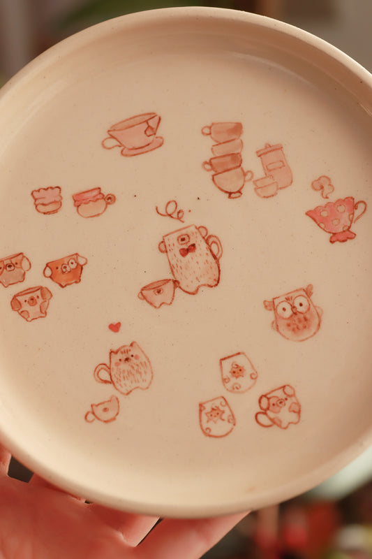Plato ilustrado Tacitas