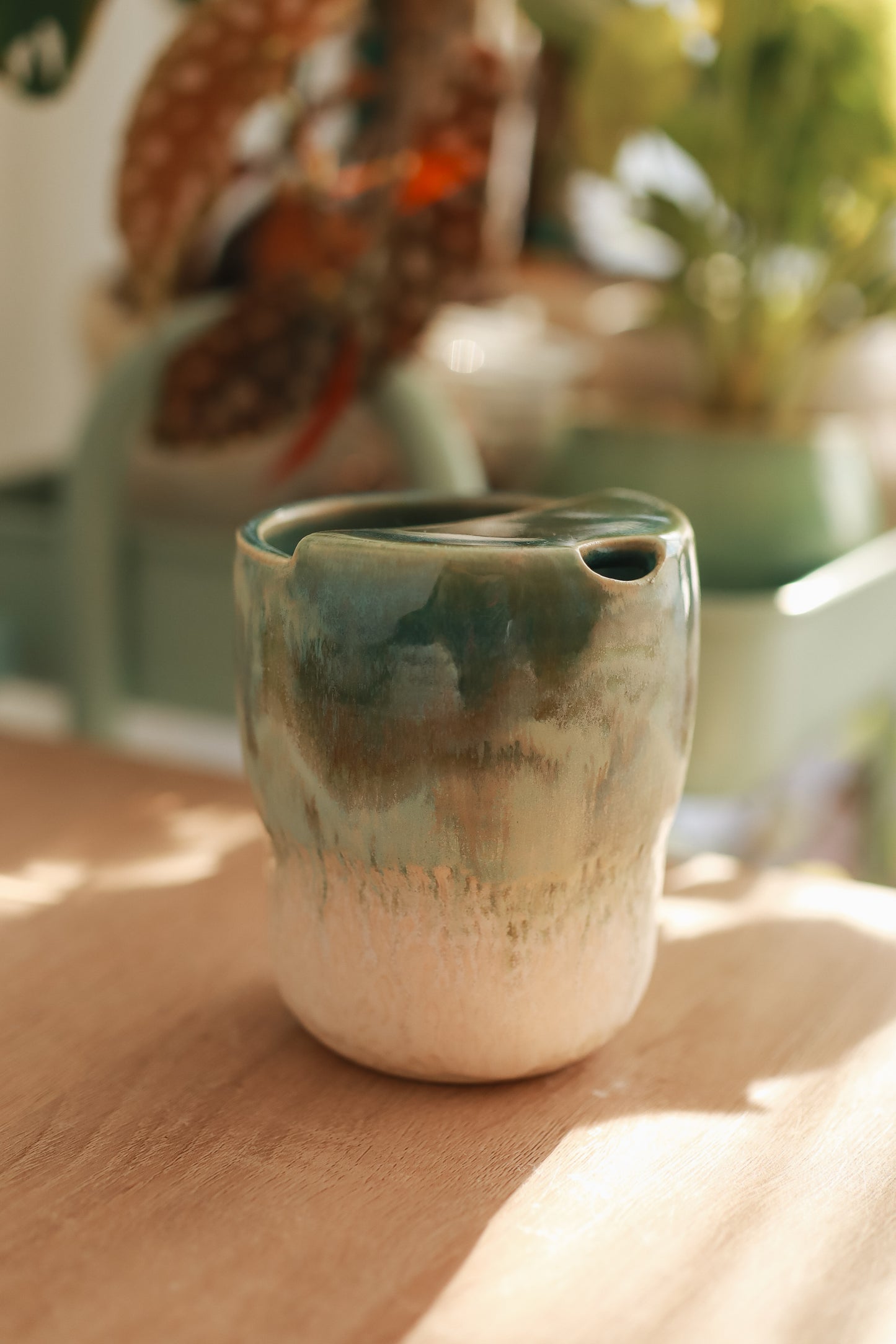 Tumbler verde y marfil