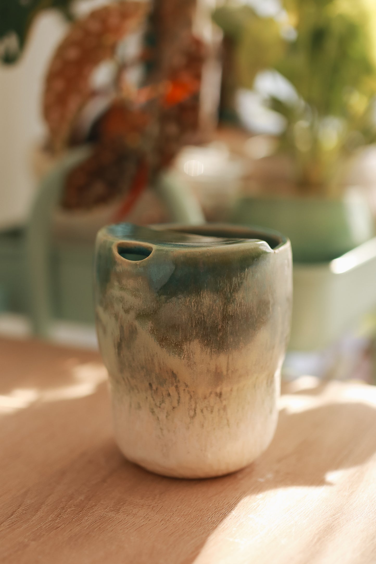 Tumbler verde y marfil