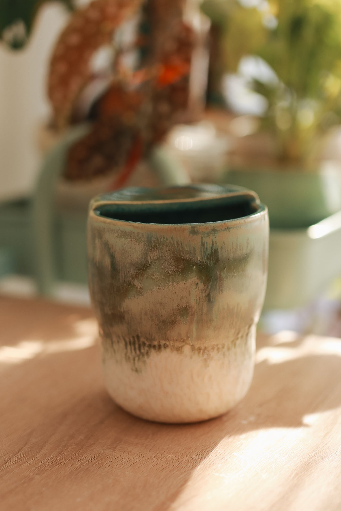 Tumbler verde y marfil