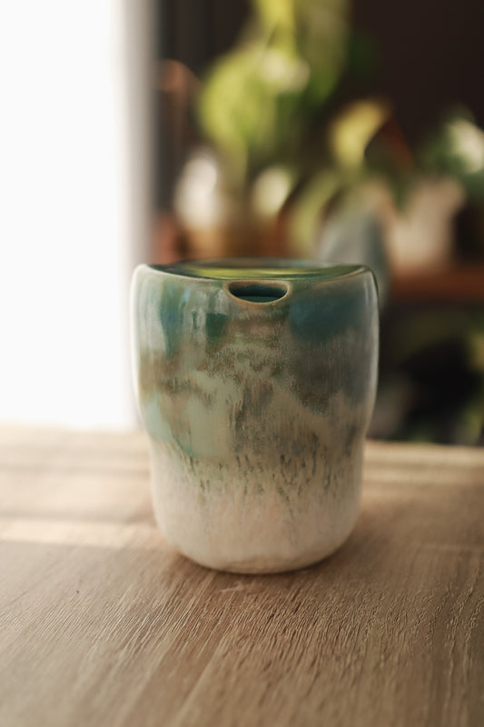 Tumbler verde y marfil