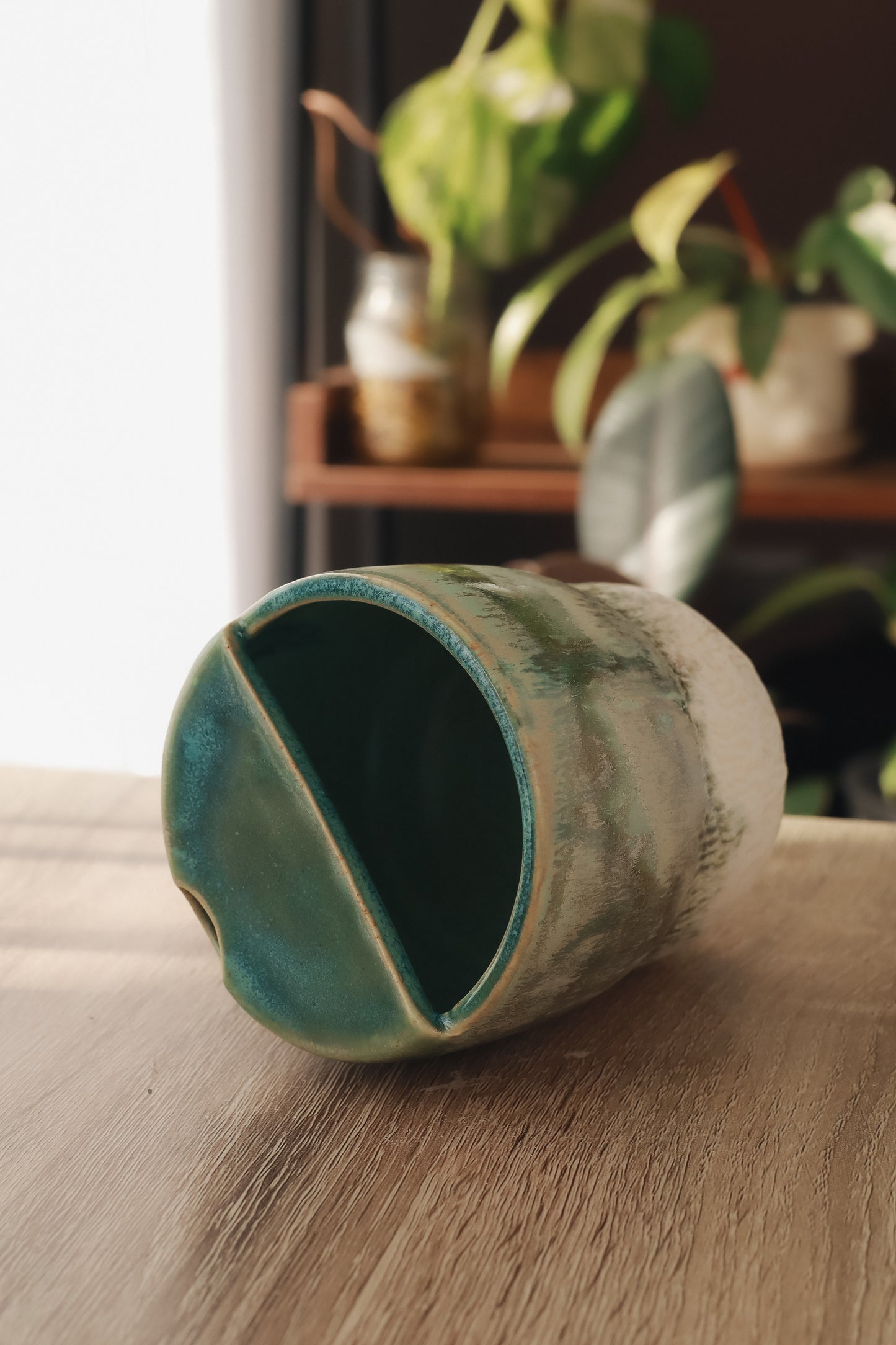 Tumbler verde y marfil