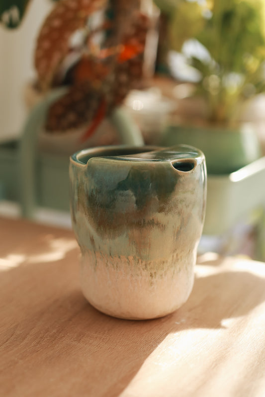 Tumbler verde y marfil